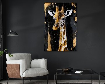 Abstracte giraffe met gouden accenten van Imperial Art House