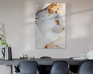 Cat with gold accents abstract