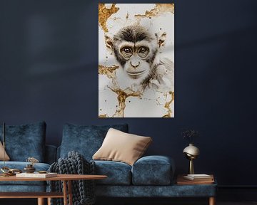 Realistic portrait of a monkey