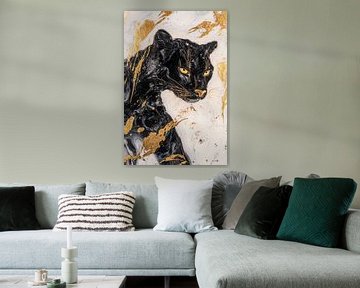 Abstrakter schwarzer Panther Kunstwerk von Imperial Art House