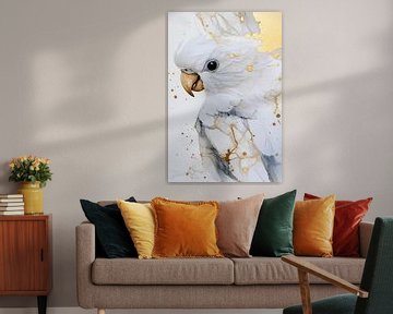 Gedetailleerde kaketoe met gouden accenten van Imperial Art House