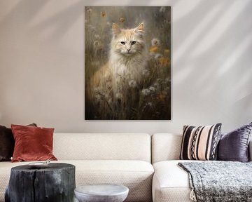 Beige Cat in A Lint Field by Emil Husstege