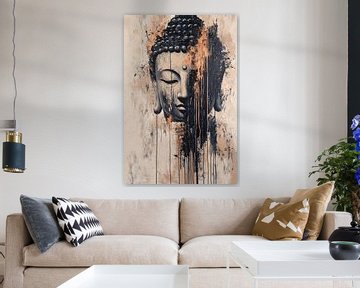 Buddha portrait with paint stripes by Imperial Art House