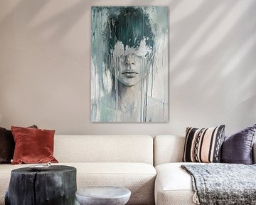 Abstract portrait with paint drop by Imperial Art House