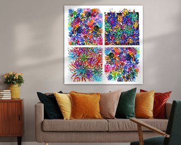 Mister Artsy Flower Collage van Mister Artsy