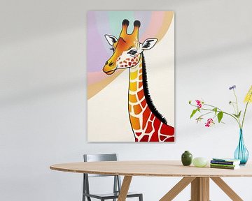 Colourful giraffe artwork