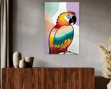 Kleurrijke papegaai op abstracte achtergrond van Imperial Art House