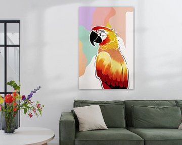 Kleurrijke papegaai met abstract ontwerp van Imperial Art House