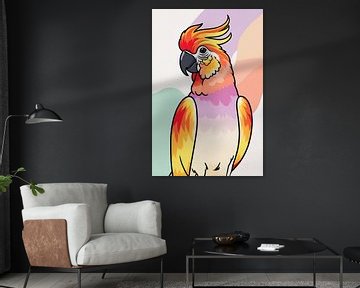 Kleurrijke papegaai in digitale stijl van Imperial Art House