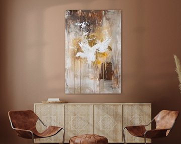 Abstracte vogel met gouden details van Imperial Art House