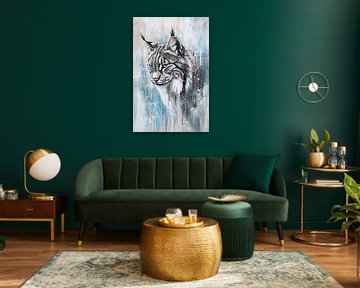 Luchsbild mit blauen Akzenten von Imperial Art House