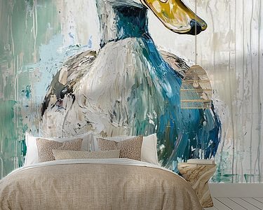 Voorbeeld van het werk in een kamer