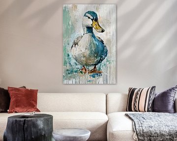 Peinture expressive de canards avec des couleurs