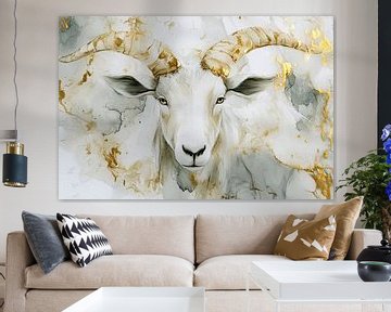 Abstracte geit met gouden details van Imperial Art House