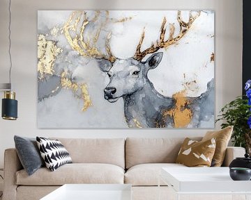 Abstract hert met gouden accenten van Imperial Art House