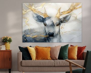 Abstract hert met gouden details van Imperial Art House