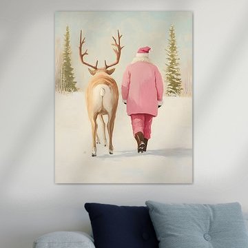 Santa with his stag by But First Framing