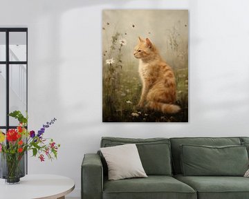 Red Cat among Wild Daisies by Emil Husstege