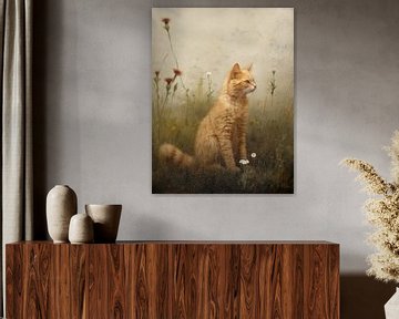 Red Cat in the Summer Meadow by Emil Husstege
