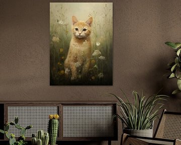 Orange Kitten among Wildflowers by Emil Husstege