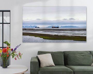 Seascape with ships near Longyearbyen on Spitsbergen by Anouschka Hendriks