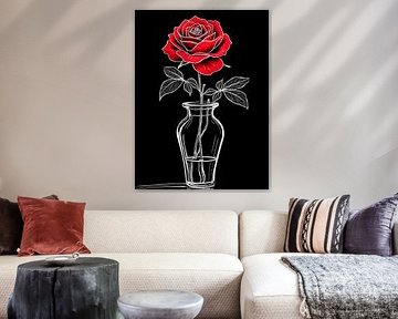 Illustration of a red rose