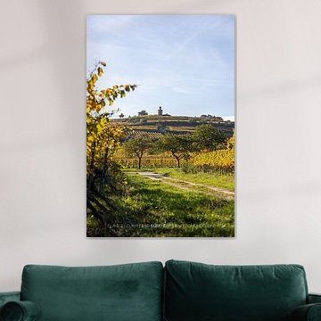 Blick auf die herbstlichen Weinberge und den Flaggenturm (Kaffeemühlchen) in Bad Dürkheim von Fabian Bracht