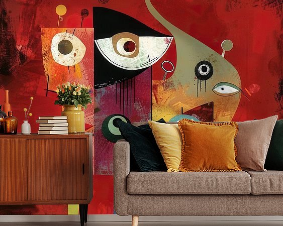 Voorbeeld van het werk in een kamer