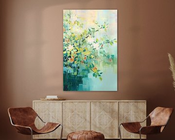 Modern Bloemen van Abstract Schilderij