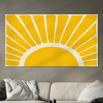 Abstrakte Retro Sonne in Gelb und Beige