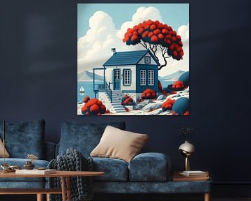 petite maison avec arbre sur Bernhard Karssies
