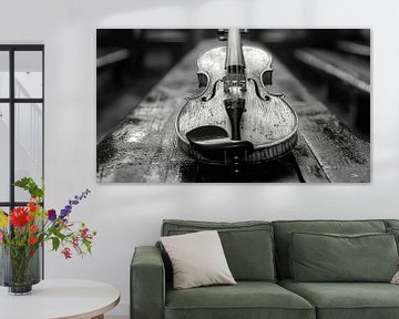 Musikinstrument in Schwarz und Weiß von Gelissen Artworks
