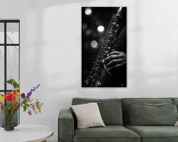 Muziekinstrument in zwart-wit van Gelissen Artworks