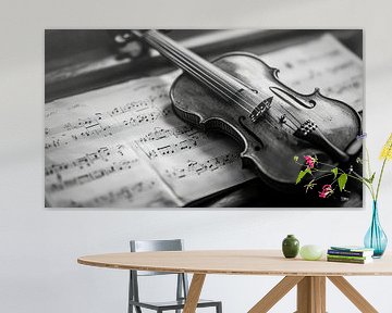 Musikinstrument in Schwarz und Weiß