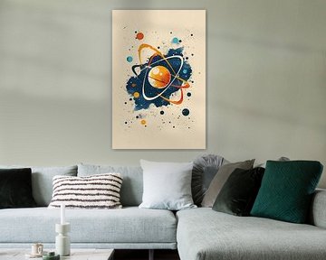Abstract Atoom en Planeten in Kosmos van Imperial Art House