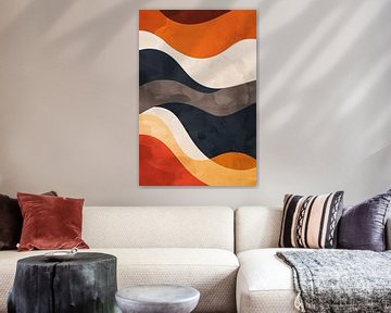 Abstract Golven in Aardse Kleuren van Imperial Art House