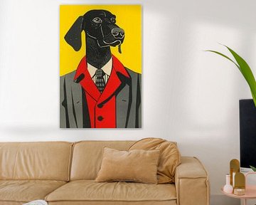 Modern Hond in Pak Kunstwerk van Imperial Art House