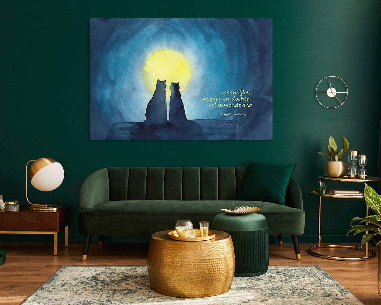 Voorbeeld van het werk in een kamer