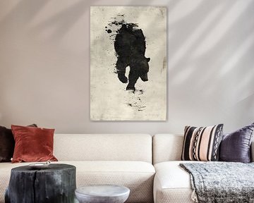 Abstract beer in zwart-wit silhouet van Imperial Art House