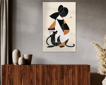 Abstract Minimalistisch Muis in Aardse Kleuren van Imperial Art House