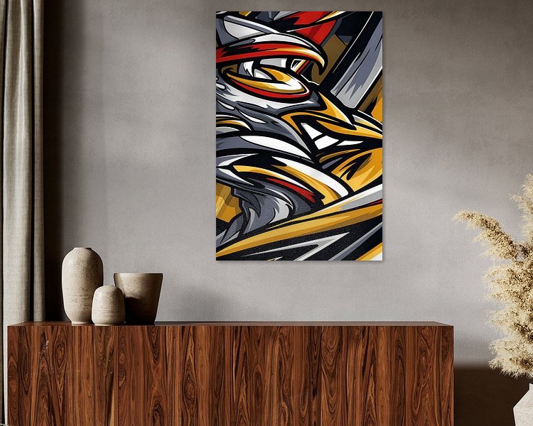 Voorbeeld van het werk in een kamer