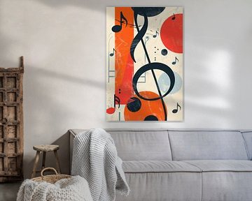 Abstract Muziekcompositie met G-sleutel van Imperial Art House