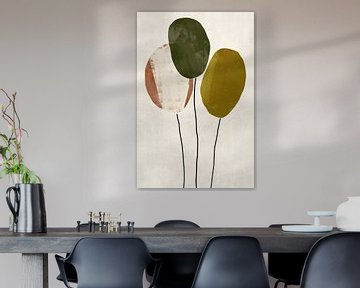 Minimalistisch Abstract Kunstwerk met Drie Ballonnen van Imperial Art House