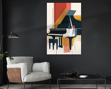 Abstract piano in primaire kleuren van Imperial Art House