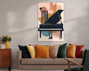 Abstract Piano in Levendige Kleuren van Imperial Art House