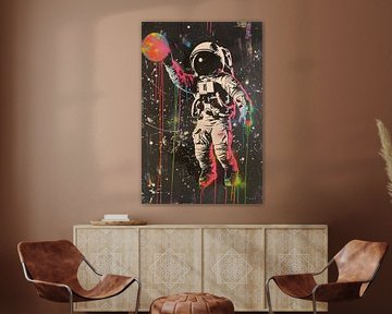 Astronaut Ontmoet Levendige Kleuren in de Ruimte van Imperial Art House