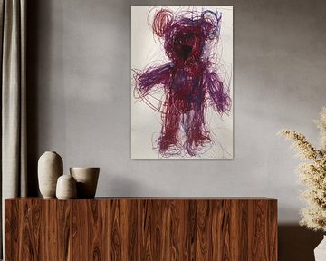 Abstract Kleurrijk  van Knuffelbeer van Imperial Art House