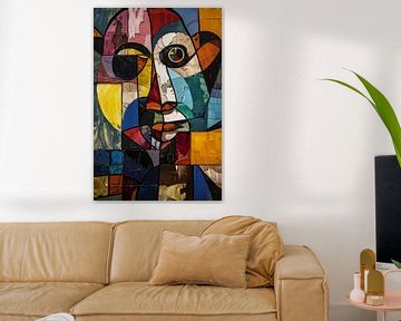 Abstract Kubistisch Portret in Kleur van Imperial Art House