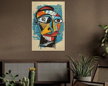 Cubist portrait in vivid colours by Imperial Art House