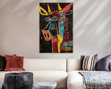 Abstract Stier in Felle Kleuren van Imperial Art House